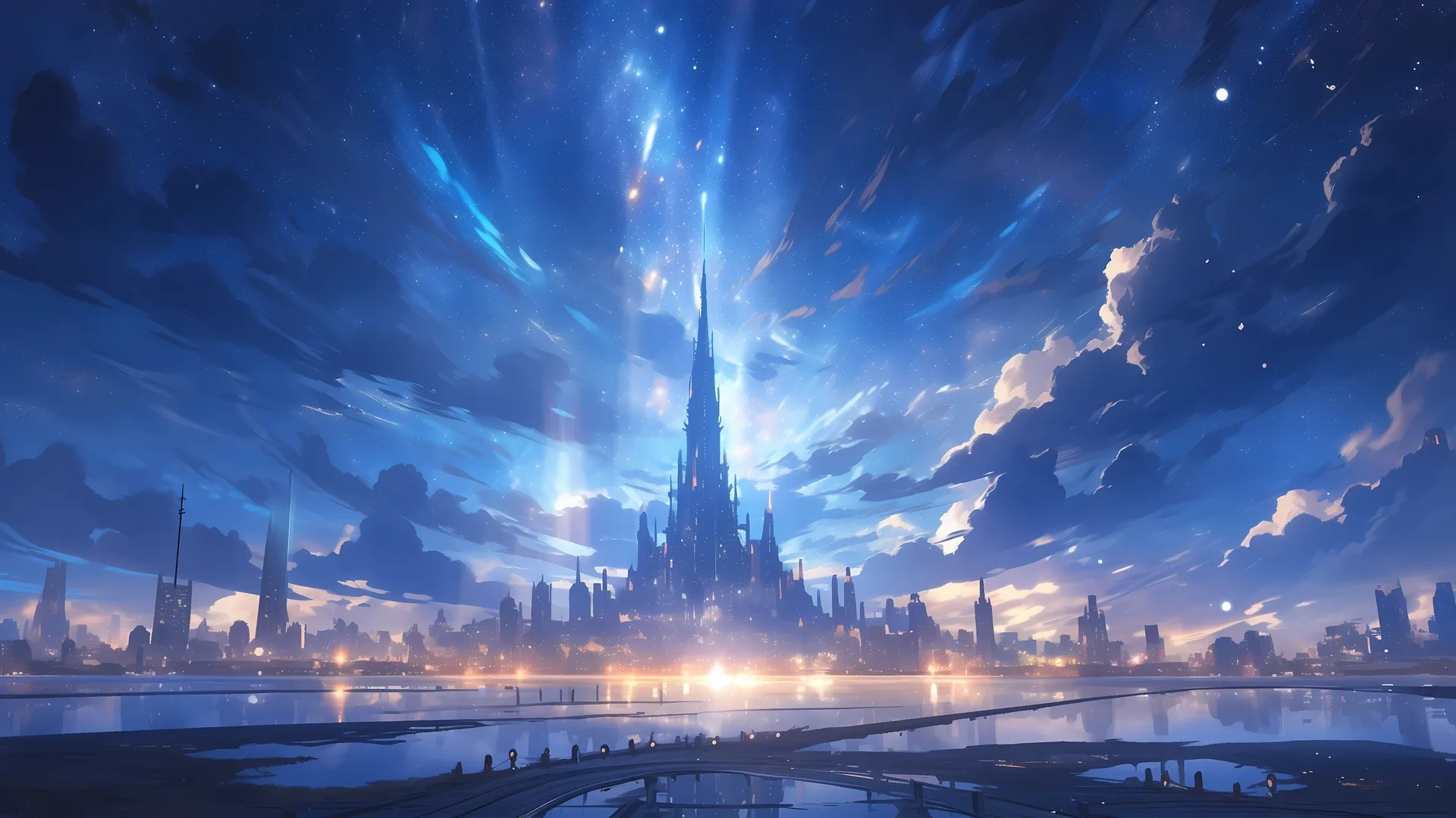 星空之城 风景 4K贴纸