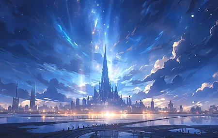 星空之城 风景 4K贴纸