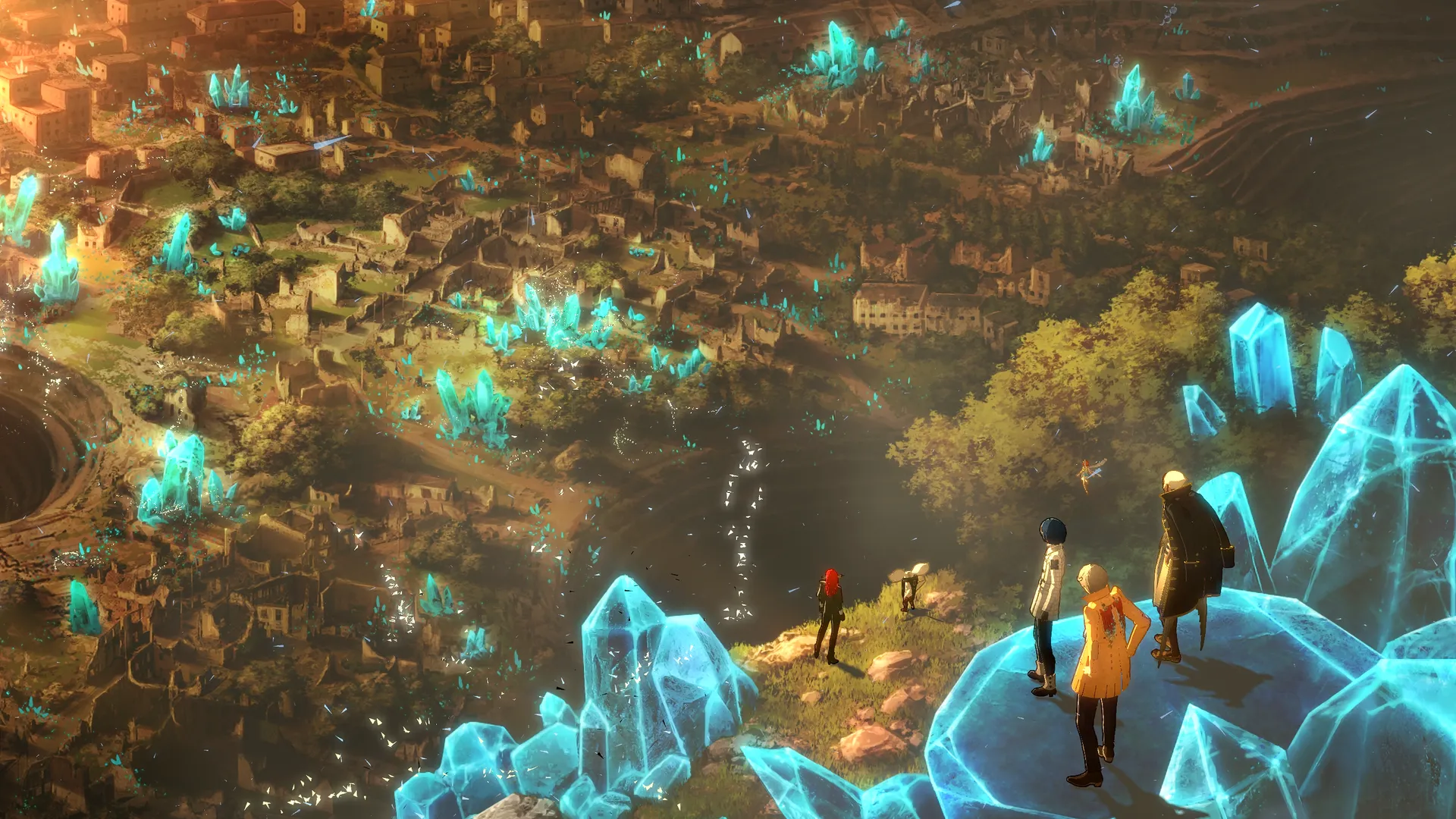 站立 电子 游戏 角色 隐喻 环礁 风景 奇幻 艺术 水晶 城市 景观 废墟 CGI 水草 4K壁纸