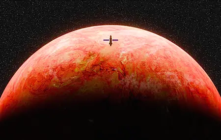 火星 行星 空间 星星 黑色 背景 极简主义 8K壁纸