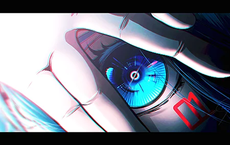 蓝色眼睛 手 睫毛 蓝色头发 手指 动漫 女孩 初音未来 特写 阳光 4K壁纸
