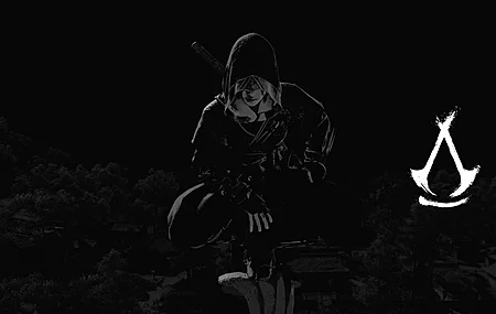 电子 游戏 角色 蹲着 刺客信条 屏幕截图 CGI 夜晚 4K壁纸