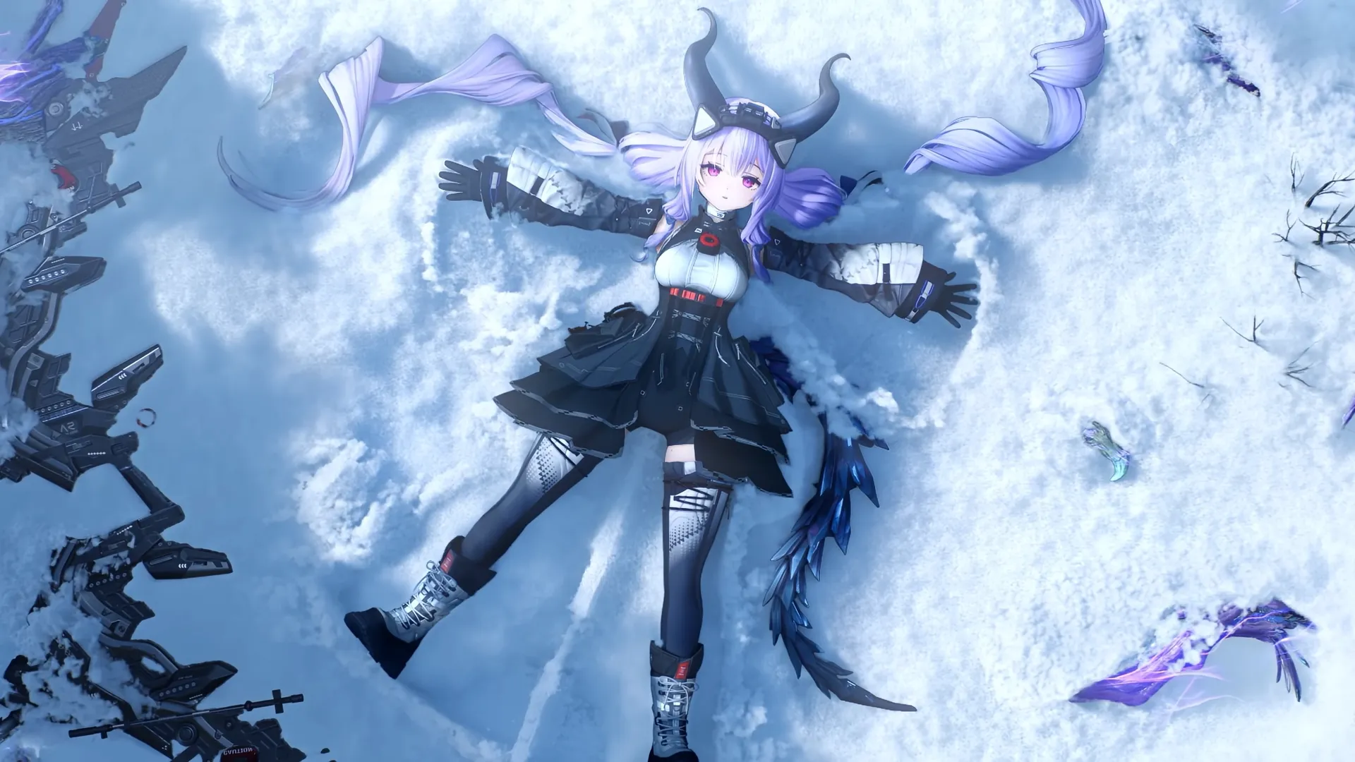 明日方舟 终末地 提弗洛斯 动漫风格 弓箭 积雪 雪天使 4K壁纸