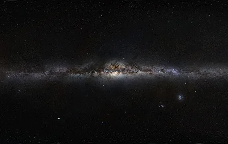 银河 星系 太空宇宙 夜空 繁星 星云 天体 幽暗 黑色海面 4K壁纸