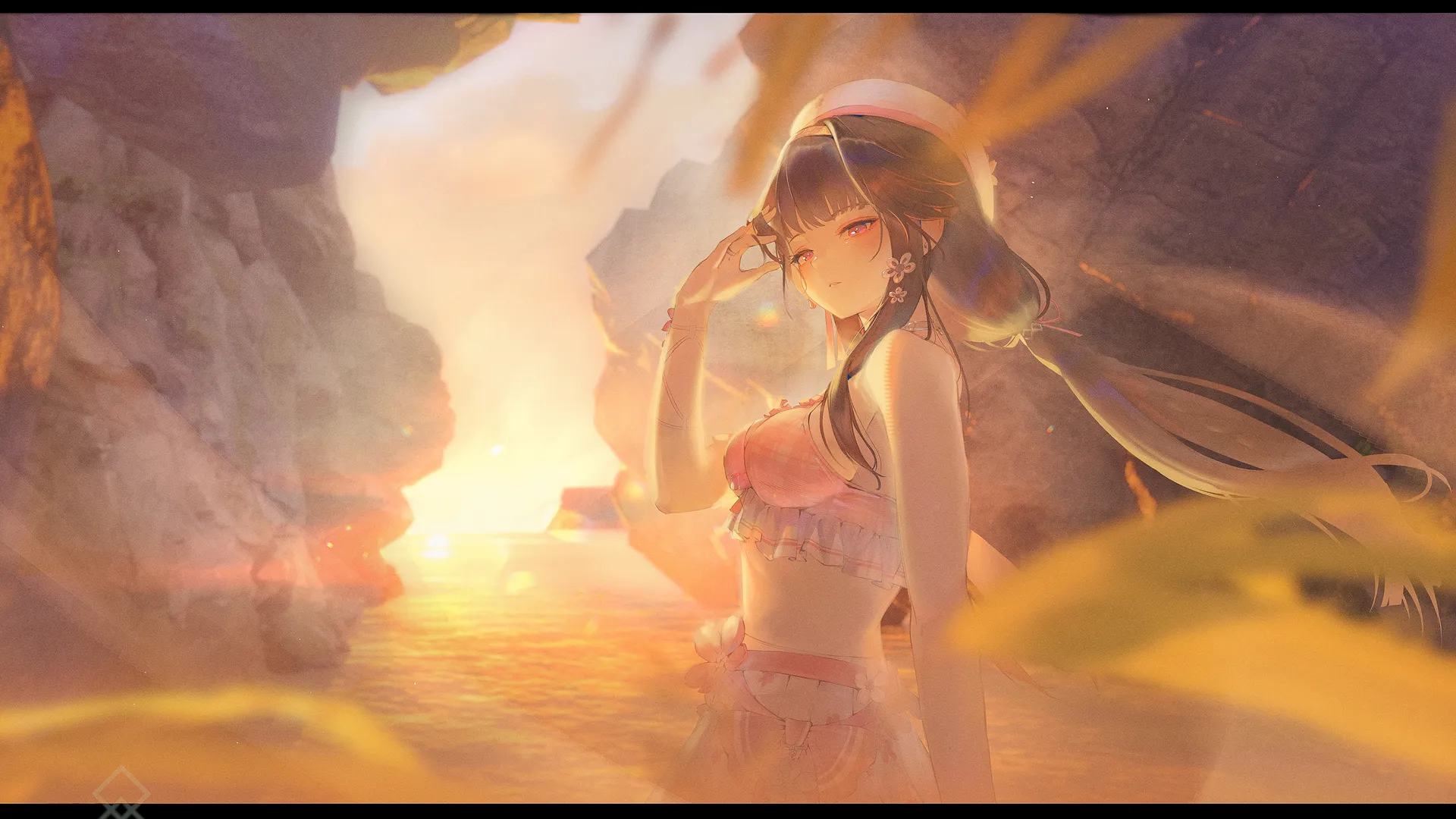 鸣潮 千咲 动漫少女 站立 海水 长发
