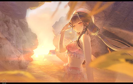 鸣潮 千咲 动漫少女 站立 海水 长发
