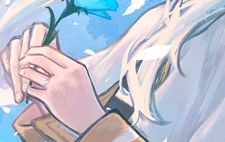 动漫 少女 葬送的芙莉莲 芙莉莲 花朵 白发 绿色眼眸 白色 手机壁纸