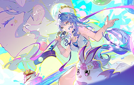 动漫 少女 崩坏：星穹铁道 知更鸟 歌手 麦克风 星星 彩色