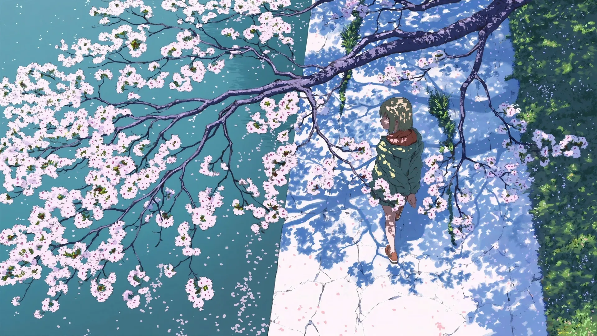 夜会姿如百合之花 神稻牡丹 户波伊吹 花开 春天 花朵 花瓣 大海 树枝 户外 阳光 草地 短发 侧视 绿色 金发 4K壁纸