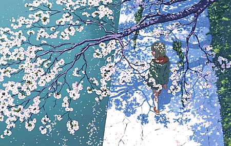 夜会姿如百合之花 神稻牡丹 户波伊吹 花开 春天 花朵 花瓣 大海 树枝 户外 阳光 草地 短发 侧视 绿色 金发 4K壁纸