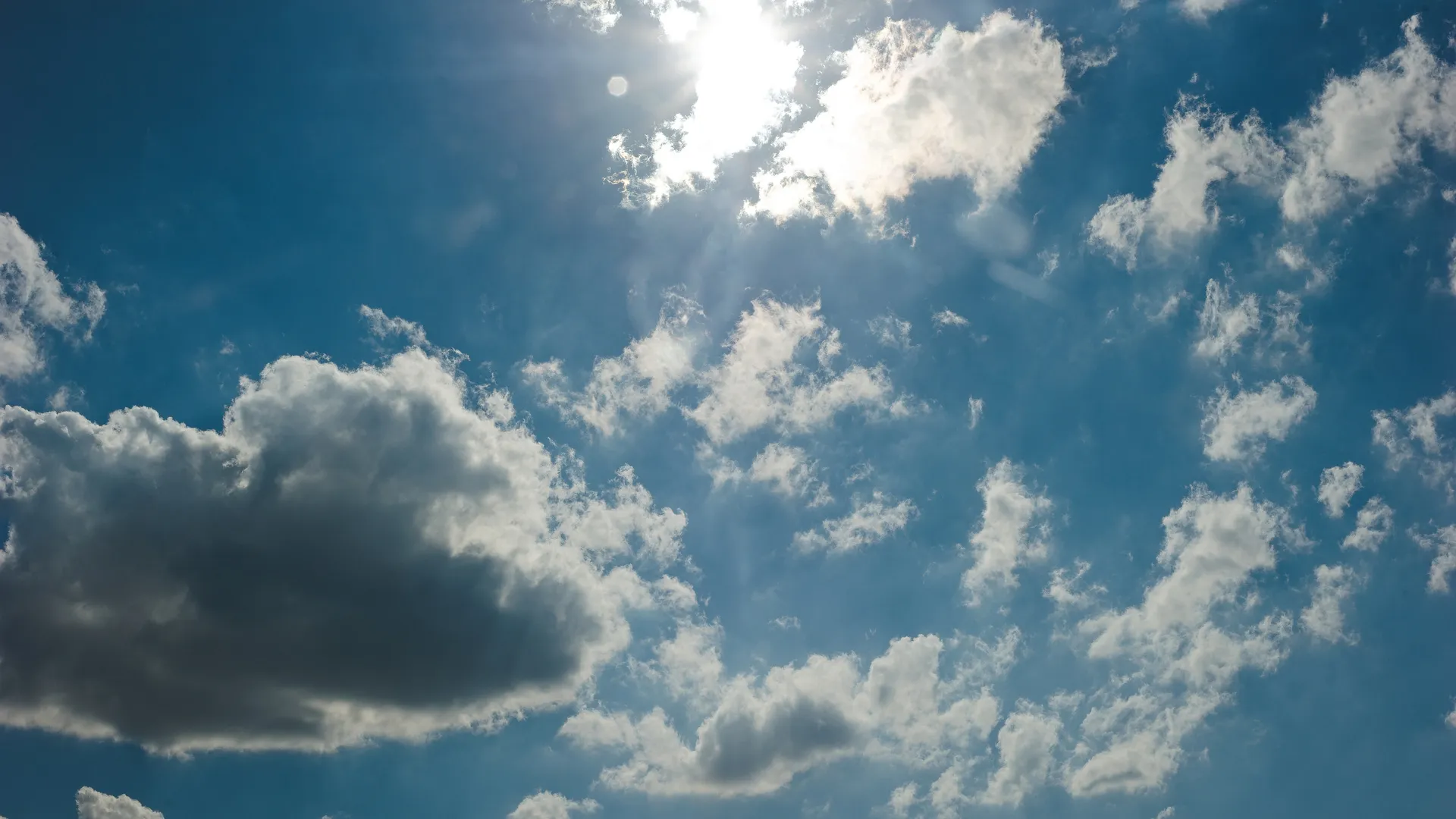 天空 云朵 天空景观 太阳 阳光 蓝色 4K壁纸