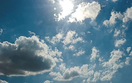 天空 云朵 天空景观 太阳 阳光 蓝色 4K壁纸
