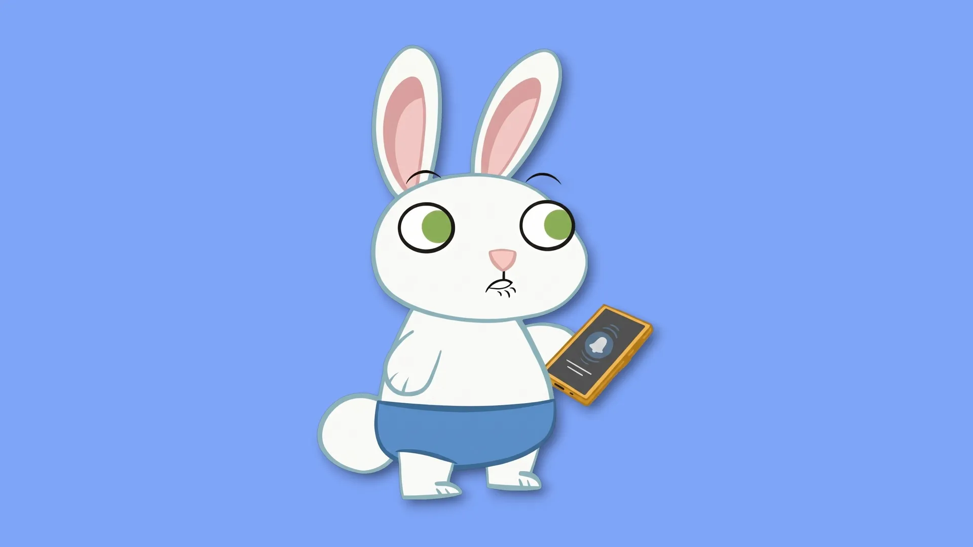 蓝色 兔子 卡通 可爱 简洁 4K壁纸
