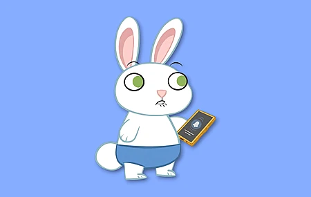蓝色 兔子 卡通 可爱 简洁 4K壁纸
