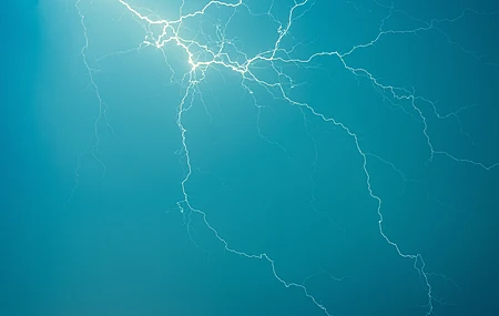 自然 闪电 暴风雨 天空 蓝色 4K壁纸