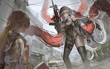 少女前线  格罗扎 OTS-14 无托式枪械 卡宾枪 持枪少女 汽车 公寓 坐着 长发 4K壁纸
