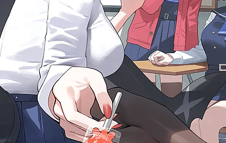 艾莲乔 绝区零 同人 动漫 游戏 坐着 鲨鱼少女 鲨鱼尾 多人 棒棒糖 短裙 书桌 汗珠 琳 莫娜 露比 学生 校服 连裤袜 手机壁纸