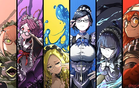 骨傲天 Overlord 动漫少女 彩色 女仆装 由莉阿尔法 露普斯蕾琪娜贝塔 娜贝拉尔伽玛 德尔塔 索留香艾普西隆 瓦西里萨泽塔 艾克雷尔 4K壁纸